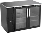 image of Victory VBB48HC-FG-B 48" Back Bar Refrigerator, 15.139 cu. ft., 2 Glass Doors, Black Exterior, Stainless Steel Interior, 115V