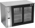 image of Victory VBB48HC-GS-S 48" Stainless Steel Back Bar Refrigerator, 15.139 cu. ft., 2 Sliding Glass Doors, LED Lighting