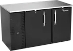 image of Victory VBB58HC-B 58" Back Bar Refrigerator, 2 Solid Doors, 17.8 cu. ft., Stainless Steel Top, Black Exterior, 115V