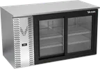 image of Victory VBB58HC-F-GS-S 58" Stainless Steel Back Bar Refrigerator, 17.8 cu. ft., 2 Sliding Glass Doors, 115V