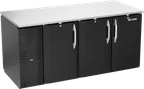 image of Victory VBB72HC-F-PT-B Pass-Thru Bar Cooler, 72" W x 34" H, 23.6 cu ft, 6 Black Doors, Top, R290