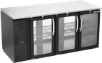 image of Victory VBB72HC-G-PT-B Pass‑Thru Cooler, 72" W X 34" H, 23.6 Cu Ft, Black, 6 Doors, LED, R290