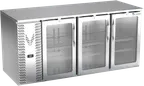 image of Victory VBB72HC-G-S 72" Back Bar Refrigerator, 3 Glass Doors, Stainless Steel, 23.6 cu. ft., 115V