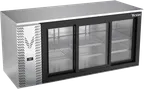 image of Victory VBB72HC-GS-S 72" 3-Door Back Bar Refrigerator, Stainless Steel, 23.6 cu. ft., 115V