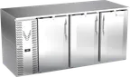 image of Victory VBB72HC-S 72" Stainless Steel Back Bar Refrigerator, 23.643 cu. ft., 3 Doors, LED Lighting
