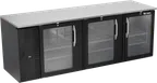 image of Victory VBB94HC-G-B 94" Three-Section Back Bar Refrigerator, Black Exterior, Stainless Steel Top, 32.768 cu. ft.