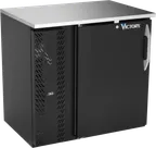 image of Victory VBBN36HC-B 36" Back Bar Refrigerator, 8.4 cu. ft., Black Exterior, Stainless Steel Top, 1 Door