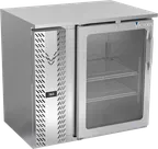 image of Victory VBBN36HC-FG-S 36" Stainless Steel Back Bar Refrigerator, 8.43 cu. ft., Glass Door, 115V