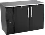 image of Victory VBBN48HC-B 48" Back Bar Refrigerator, 12.56 cu. ft., 2 Solid Doors, Black, Stainless Steel Top, 115V