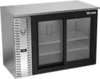 image of Victory VBBN48HC-F-GS-S 48" Stainless Steel Back Bar Cooler, 12.56 cu. ft., 2 Sliding Glass Doors, Electronic Control