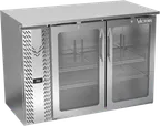 image of Victory VBBN48HC-G-S 48" Stainless Steel Back Bar Refrigerator, 12.56 cu. ft., 2 Glass Doors, LED Lighting