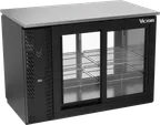 image of Victory VBBN48HC-GS-PT-B 48" Pass-Thru Back Bar Refrigerator, 12.56 cu. ft., Black Exterior, Stainless Steel Interior, Sliding Glass Doors