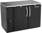 image of Victory VBBN48HC-PT-B 48" Pass-Thru Back Bar Refrigerator, 4 Solid Doors, 12.56 cu. ft., Stainless Steel Top, Black Exterior