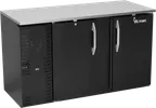 image of Victory VBBN58HC-F-B 58" Back Bar Refrigerator, 14.8 cu. ft., 2 Solid Doors, Black Exterior, Stainless Steel Interior, 115V