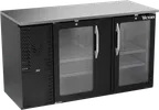 image of Victory VBBN58HC-FG-B 58" Back Bar Cooler, 14.8 cu. ft., 2 Glass Doors, Black Exterior, Stainless Steel Interior, 115V