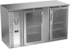 image of Victory VBBN58HC-FG-S 58" Stainless Steel Back Bar Cooler, 14.8 cu. ft., 2 Glass Doors, 115V
