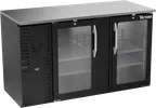 image of Victory VBBN58HC-G-B 58" Back Bar Refrigerator, 2 Glass Doors, 14.8 cu. ft., Black Exterior, Stainless Steel Interior, 115V