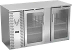 image of Victory VBBN58HC-G-S 58" Stainless Steel Back Bar Refrigerator, 14.8 cu. ft., 2 Glass Doors, LED Lighting