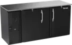 image of Victory VBBN68HC-F-B 68" Back Bar Refrigerator, 18.24 cu. ft., 2 Solid Doors, Black Exterior, Stainless Steel Interior
