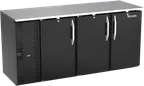 image of Victory VBBN72HC-B 72" Back Bar Refrigerator, 3 Doors, Stainless Steel Top, Black Exterior, 19.618 cu. ft.