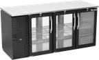 image of Victory VBBN72HC-FG-PT-B Pass‑Thru Back Bar Cooler 72"W 19.618 cu ft 6 Glass Doors Black 1/3 HP 115V