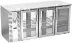 image of Victory VBBN72HC-FG-PT-S Pass‑Thru Bar Cooler, 72"×28‑3/4"×34", 19.6 Cu ft, 6 Doors, Stainless R290