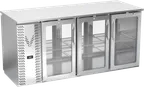 image of Victory VBBN72HC-G-PT-S 72" Pass-Thru Back Bar Refrigerator, 6 Glass Doors, Stainless Steel, 19.618 cu. ft.