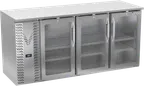 image of Victory VBBN72HC-G-S 72" 3-Door Back Bar Refrigerator, 19.6 cu. ft., Stainless Steel, 115V