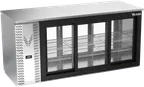 image of Victory VBBN72HC-GS-PT-S Bar Cooler, 72"W X 27‑7/8"D X 34"H, 19.6 Cu Ft, 6 Doors, Steel, LED, R290