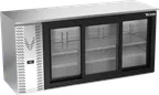 image of Victory VBBN72HC-GS-S 72" Stainless Steel Back Bar Cooler, 3 Sliding Glass Doors, 19.618 cu. ft., 115V