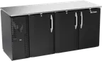 image of Victory VBBN72HC-PT-B 72" Pass-Thru Back Bar Refrigerator, 19.618 cu. ft., 6 Solid Doors, Black Exterior, Stainless Steel Top