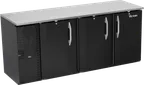 image of Victory VBBN78HC-B 78" Back Bar Refrigerator, 3 Doors, 21.7 cu. ft., Stainless Steel Top, Black