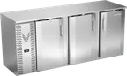 image of Victory VBBN78HC-F-S 78" 3-Door Back Bar Refrigerator, Stainless Steel, 21.7 cu. ft., 115V