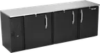 image of Victory VBBN94HC-B 94" Back Bar Refrigerator, 3 Solid Doors, 27.191 cu. ft., Black Exterior, Stainless Steel Top