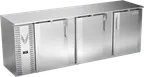 image of Victory VBBN94HC-F-S 94" Stainless Steel Back Bar Cooler, 3-Section, 27.2 cu. ft., 3 Solid Self-Closing Doors, LED Lighting