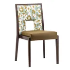 image of G & A 2855 Auburn Stackable Banquet Chair, Upholstered Square Back & Seat, 12 Gauge Aluminum