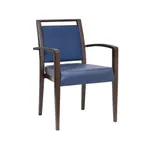 image of G & A 2856 Bogart Banquet Arm Chair, Stacks 5 High, Upholstered Square Back & Seat, 12 Gauge Aluminum