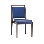 image of G & A 2857 Bogart Banquet Chair, Stacks 5 High, Upholstered Square Back & Seat, 12 Gauge Aluminum