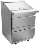 image of Asber APTM 27 12 D2 P 27" 2-Drawer Mega Top Sandwich Salad Prep Table, 12 Pans, Stainless Steel