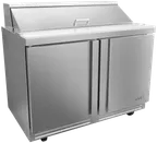 image of Asber APTS 48 12 P 48" 2-Door Sandwich and Salad Prep Table, 12 Pans, Stainless Steel