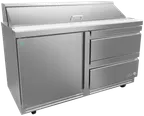 image of Asber APTS 60 16 D2 P 60" Sandwich and Salad Prep Table, 1-Door and 2-Drawers, 16 Pans