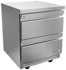 image of Asber AUTR-27-D2-P 28" 2-Drawer Undercounter Refrigerator, Stainless Steel, Front Breathing, 9.5 cu. ft.