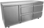 image of Asber AUTR 72 D4 P 72" 4-Drawer Undercounter Refrigerator, Stainless, Front Breathing, 25.4 cu. ft.