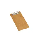 image of American Metalcraft BB8 Menu Holder – 4" x 8" Clipboard, Bamboo Wood Base, Height 7"-9", Width 1"-4"