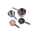 image of American Metalcraft MCL4 Measuring Cup Set 1/4, 1/3, 1/2 & 1 Cup Stainless Steel Handle Hanging