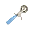 image of American Metalcraft NSPDS16 Thumb Disher, 2-3 oz Capacity, #16 Size, Steel, Dark Blue Handle