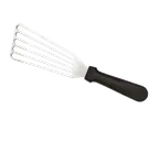 image of American Metalcraft PSFSP Fish Spatula, 6-1/2" x 2-7/8" Slotted Steel Blade, Black Plastic Handle