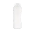 image of Carlisle 01381 Araven Squeeze Bottle, 17 Oz Clear Polyethylene, Top, No Tip, White Cap