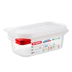 image of Carlisle 03020 Araven 0.6 Qt Container, 6-15/16" x 4-1/4" x 2-1/2", Clear PP Lid, -40°F to 203°F