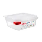 image of Carlisle 03023 - 1.2 Qt Container, 6-15/16" x 6-3/8" x 2-1/2", Colorclip Lid, NSF, Dishwasher Safe